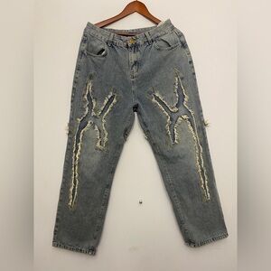 Aelfric Eden Relaxed Distressed Gray Jeans